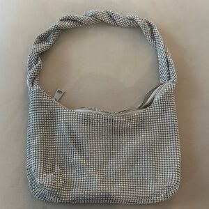 Sparkling silver sholder bag